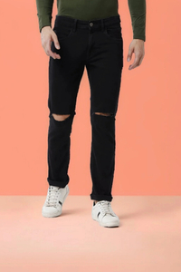 POKHINNDA Boyfriend Men Black Jeans