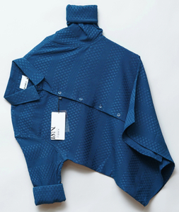 N AND J Men Self Design Casual Blue Shirt