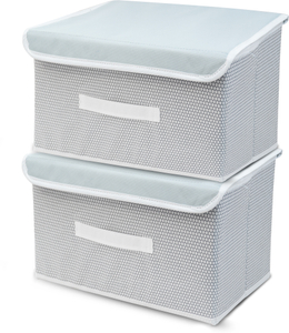 Mteaser Set of 2 Big Non-Woven Storage Box