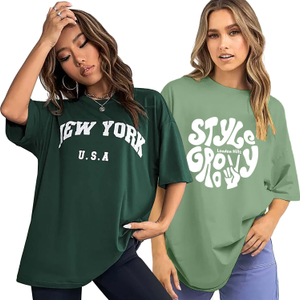 London Hills Printed Women Round Neck Dark Green, Green T-Shirt