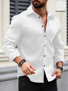 VELLOSTA Men Checkered Casual White Shirt