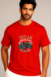 JUARI BE A GENTLEMAN Printed Men Round Neck Red T-Shirt