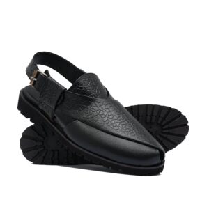 Black Textured Sandal DJ10