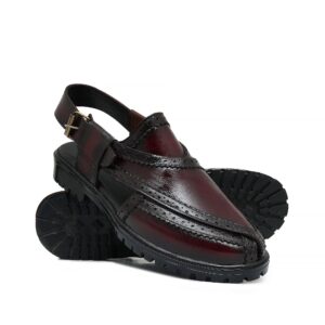 Maroon Brogue Peshawari Chappal DAZ7