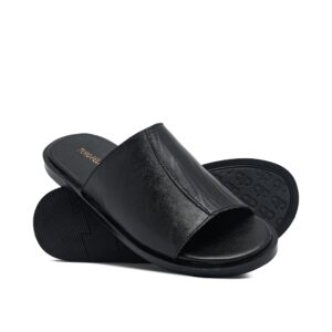 Black Leather Slipper Sa42