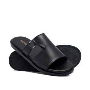 Black O Buckle Slipper Sa46