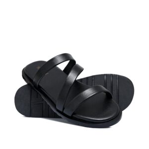 Black Leather Slipper SA140