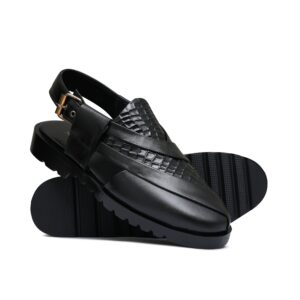 Black Leather Sandal Da19
