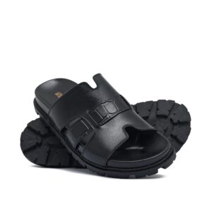Black Croc Belt Slipper SA100