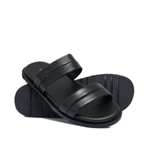 Black Leather Slipper SA142