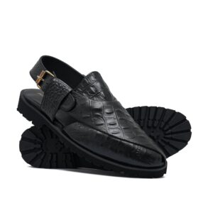 Black Croc Sandal DJ07