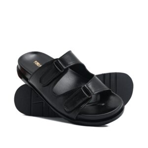 Black Double Buckle Slipper SA72
