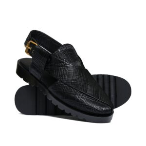 Black Leather Sandal Da20