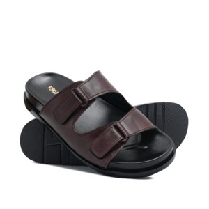 Brown Double Buckle Slipper SA77