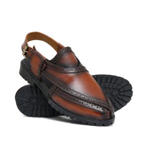 Deep Chestnut Brogue Peshawari Chappal DAZ9