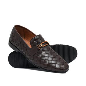Brown Woven Leather Shoe Ph13