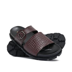 Brown Croc Slipper SA127