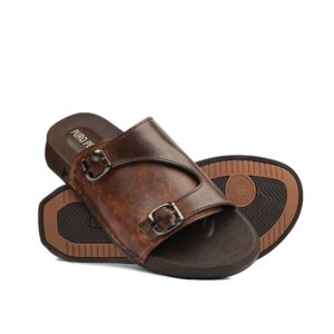 DualBuckle Brown Formal Slipper SA62