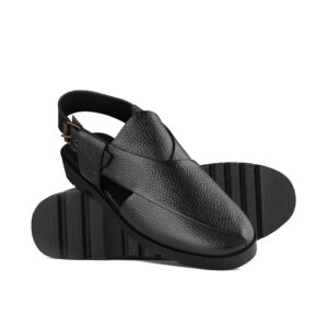 Black CrossStrap Leather Sandal DZ05