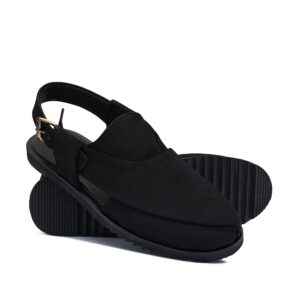 Black Suede Peshawari Chappal DZ02