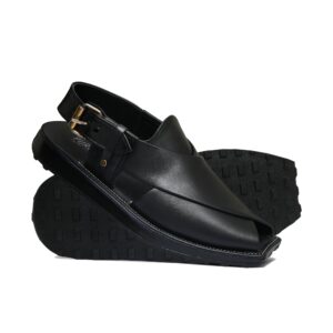 Black Leather Sandal DD01