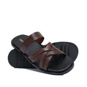 Brown Leather Slipper SA135