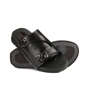 DualBuckle Black Formal Slippers SA84