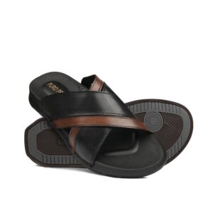 Black  Brown CrossStrap Slippers SA63