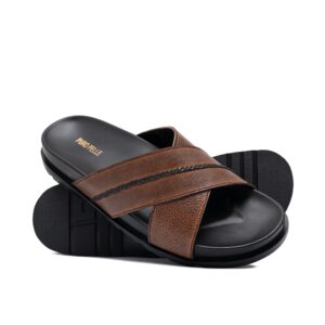 Brown Cross Slipper SA105