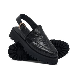 Black Croc Sandal CU57