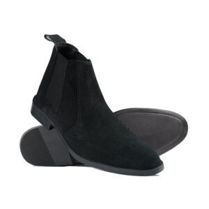 Luxe Black Suede Chelsea Boots PD08