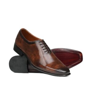 Brown Two Tone Lace Shoe PS03