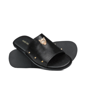 Men Black Head Buckle Slipper Sa18