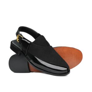 Black Suede  Patent Peshawari DZ16